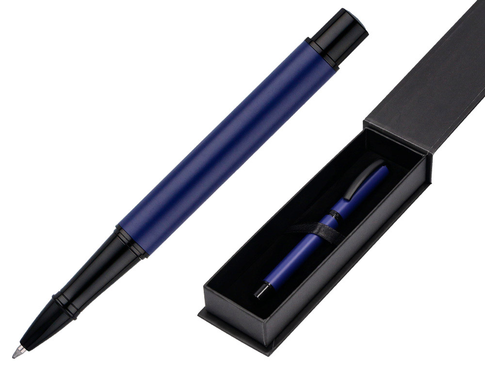 ROLLER BELIUS TURBO ALUMINIO COLOR AZUL Y NEGRO TINTA AZUL CAJA DE DISEO