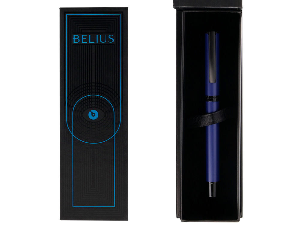 ROLLER BELIUS TURBO ALUMINIO COLOR AZUL Y NEGRO TINTA AZUL CAJA DE DISEO