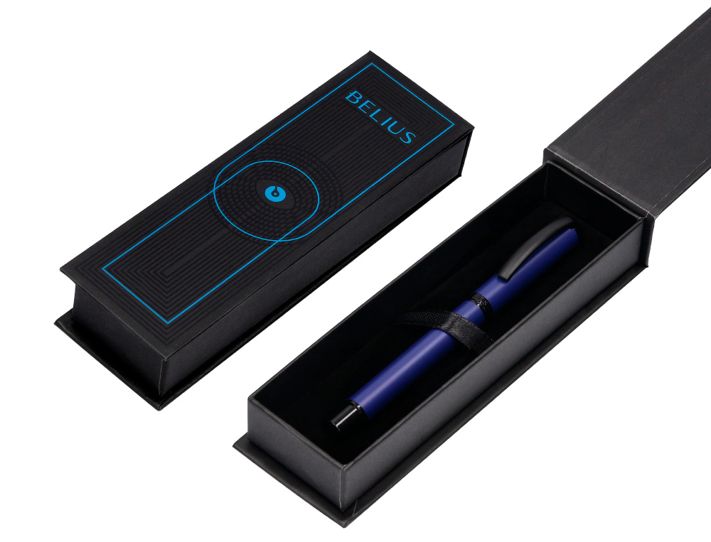 ROLLER BELIUS TURBO ALUMINIO COLOR AZUL Y NEGRO TINTA AZUL CAJA DE DISEO